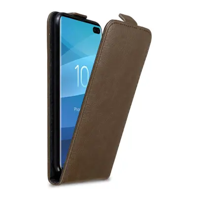 Cadorabo Ohišje, združljivo z Samsung Galaxy S10 PLUS v kava rjava - Zaščitni ovitek v obliki flipa z magnetnim zapiranjem