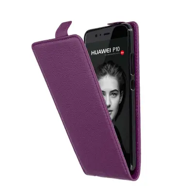 Cadorabo Ohišje, združljivo z Huawei P10 v pastelno vijolično - Zaščitni ovitek v obliki flipa iz teksturiranega umetnega usnja