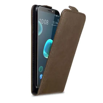 Cadorabo Ohišje, združljivo z HTC Desire 12 PLUS v kava rjava - Zaščitni ovitek v obliki flipa z magnetnim zapiranjem