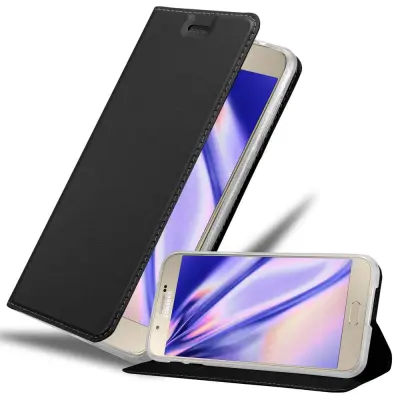 Cadorabo Ohišje, združljivo z Samsung Galaxy A8 2015 v klasična črna - Zaščitni ovitek z magnetnim zapiranjem, stoječo funkcijo in režo za kartice