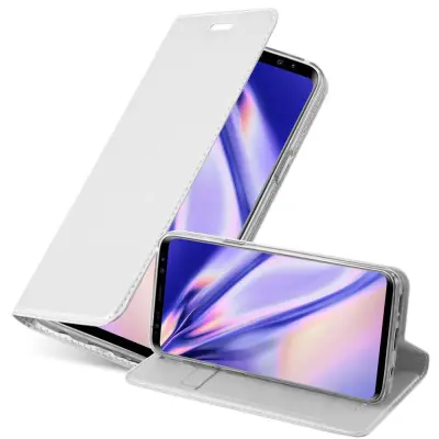 Cadorabo Ohišje, združljivo z Samsung Galaxy S9 v klasično srebrno - Zaščitni ovitek z magnetnim zapiranjem, stoječo funkcijo in režo za kartice