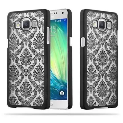CADORABO CARE, združljiv s Samsungom v črni barvi - trdi zaščitni pokrov v Flower Paisley Henna Design proti praskam in udarcem