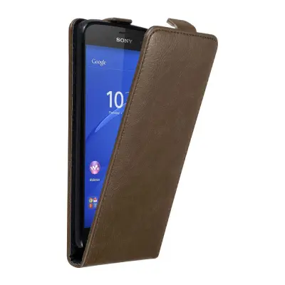 Cadorabo Ohišje, združljivo z Sony Xperia Z3 COMPACT v kava rjava - Zaščitni ovitek v obliki flipa z magnetnim zapiranjem