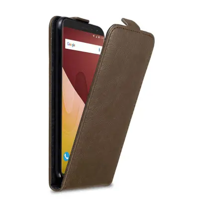 Cadorabo Ohišje, združljivo z WIKO VIEW GO v kava rjava - Zaščitni ovitek v obliki flipa z magnetnim zapiranjem