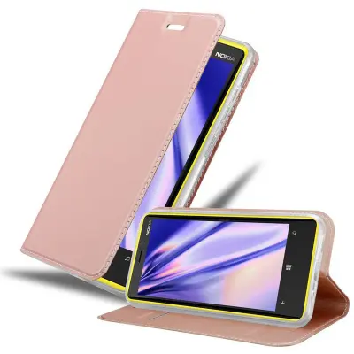 Cadorabo Ohišje, združljivo z Nokia Lumia 920 v klasična rožnata zlata - Zaščitni ovitek z magnetnim zapiranjem, stoječo funkcijo in režo za kartice