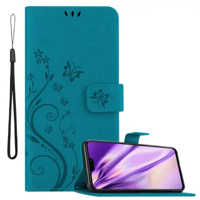 CADORABO Honor 8X v klasična rožnata zlata - ovitek v cvetličnem dizajnu z magnetnim zapiranjem, stoječo funkcijo in režami za kartice