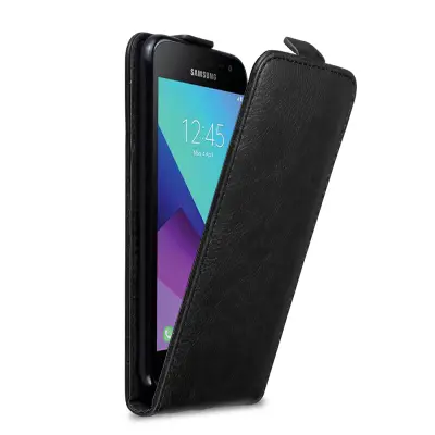 Cadorabo Ohišje, združljivo z Samsung Galaxy XCover 3 v nočna črna - Zaščitni ovitek v obliki flipa z magnetnim zapiranjem