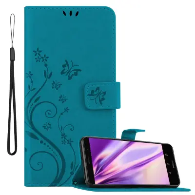 CADORABO Huawei MATE 9 v klasična rožnata zlata - ovitek v cvetličnem dizajnu z magnetnim zapiranjem, stoječo funkcijo in režami za kartice