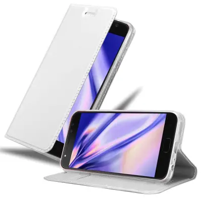 CADORABO Asus ZenFone 4 Selfie PRO v klasično srebrno - Zaščitni ovitek z magnetnim zapiranjem, stoječo funkcijo in režo za kartice
