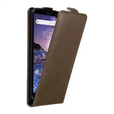 Cadorabo Ohišje, združljivo z Nokia 7 PLUS v kava rjava - Zaščitni ovitek v obliki flipa z magnetnim zapiranjem