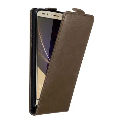 Cadorabo Ohišje, združljivo z Honor 7 v kava rjava - Zaščitni ovitek v obliki flipa z magnetnim zapiranjem