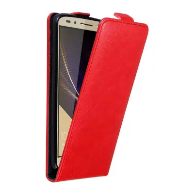 Cadorabo Ohišje, združljivo z Honor 7 v rdeče jabolko - Zaščitni ovitek v obliki flipa z magnetnim zapiranjem