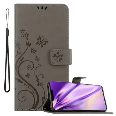 CADORABO Huawei MATE 30 PRO v klasična črna - ovitek v cvetličnem dizajnu z magnetnim zapiranjem, stoječo funkcijo in režami za kartice