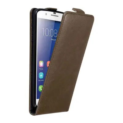Cadorabo Ohišje, združljivo z Honor 6 PLUS v kava rjava - Zaščitni ovitek v obliki flipa z magnetnim zapiranjem