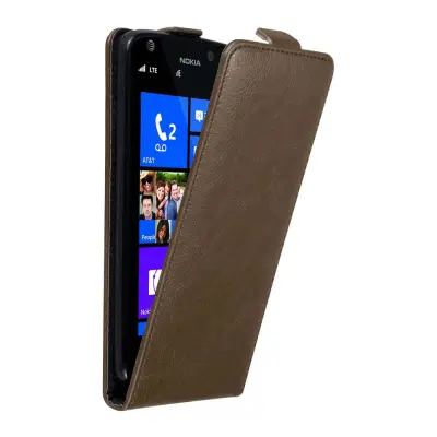 Cadorabo Ohišje, združljivo z Nokia Lumia 925 v kava rjava - Zaščitni ovitek v obliki flipa z magnetnim zapiranjem