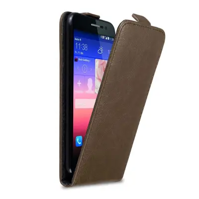 Cadorabo Ohišje, združljivo z Huawei ASCEND P7 v kava rjava - Zaščitni ovitek v obliki flipa z magnetnim zapiranjem