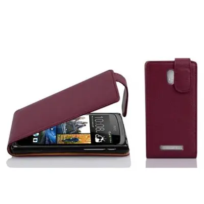 Cadorabo Ohišje, združljivo z HTC Desire 500 v pastelno vijolično - Zaščitni ovitek v obliki flipa iz teksturiranega umetnega usnja