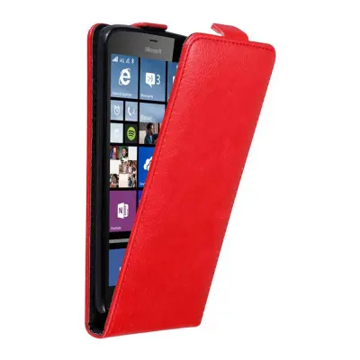 Cadorabo Ohišje, združljivo z Nokia Lumia 640 XL v rdeče jabolko - Zaščitni ovitek v obliki flipa z magnetnim zapiranjem