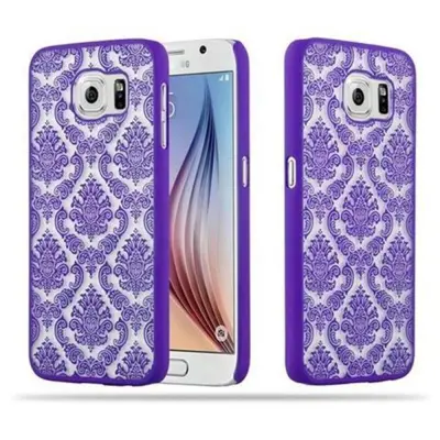 CADORABO primera, združljiv s Samsungom v vijolični - trdi zaščitni pokrov v Flower Paisley Henna Design proti praskam in udarcem
