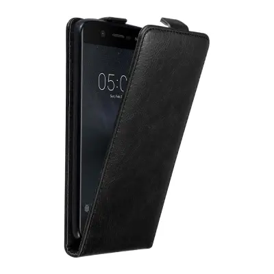 Cadorabo Ohišje, združljivo z Nokia 5 2017 v nočna črna - Zaščitni ovitek v obliki flipa z magnetnim zapiranjem