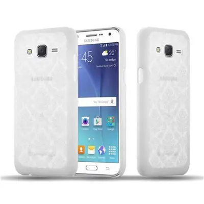 Cadorabo Case, združljiv s Samsungom v beli barvi - trdi zaščitni pokrov v Flower Paisley Henna Design proti praskam in udarcem