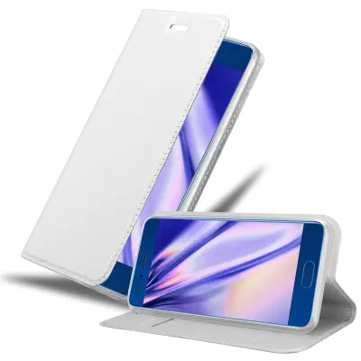 Cadorabo Ohišje, združljivo z Honor 9 v klasično srebrno - Zaščitni ovitek z magnetnim zapiranjem, stoječo funkcijo in režo za kartice