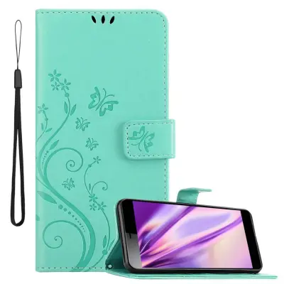 CADORABO Sony Xperia L3 v klasično srebrno - ovitek v cvetličnem dizajnu z magnetnim zapiranjem, stoječo funkcijo in režami za kartice