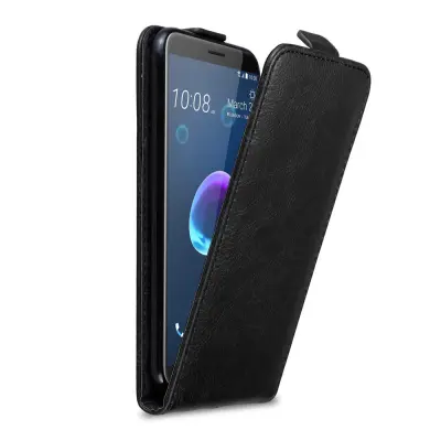 Cadorabo Ohišje, združljivo z HTC Desire 12 v nočna črna - Zaščitni ovitek v obliki flipa z magnetnim zapiranjem