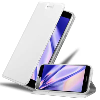 CADORABO Huawei ASCEND G7 PLUS/G8/GX8 v klasično srebrno - Zaščitni ovitek z magnetnim zapiranjem, stoječo funkcijo in režo za kartice