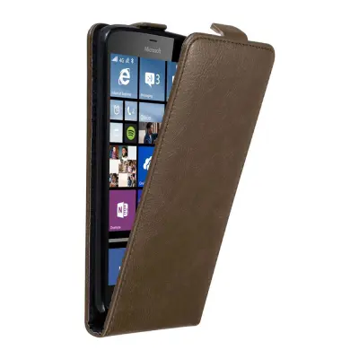 Cadorabo Ohišje, združljivo z Nokia Lumia 640 XL v kava rjava - Zaščitni ovitek v obliki flipa z magnetnim zapiranjem