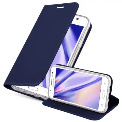 CADORABO Samsung Galaxy J5 2015 v klasična temno modra - Zaščitni ovitek z magnetnim zapiranjem, stoječo funkcijo in režo za kartice