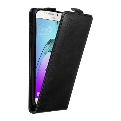 Cadorabo Ohišje, združljivo z Samsung Galaxy A5 2016 v nočna črna - Zaščitni ovitek v obliki flipa z magnetnim zapiranjem