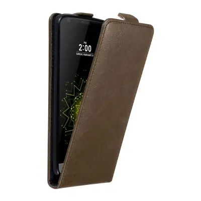 Cadorabo Ohišje, združljivo z LG G5 v kava rjava - Zaščitni ovitek v obliki flipa z magnetnim zapiranjem