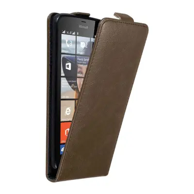 Cadorabo Ohišje, združljivo z Nokia Lumia 640 v kava rjava - Zaščitni ovitek v obliki flipa z magnetnim zapiranjem