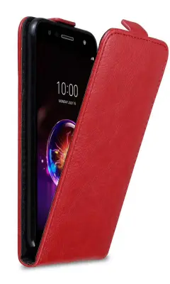 Cadorabo Ohišje, združljivo z LG X POWER 3 v rdeče jabolko - Zaščitni ovitek v obliki flipa z magnetnim zapiranjem
