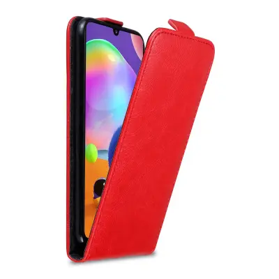 Cadorabo Ohišje, združljivo z Samsung Galaxy A31 v rdeče jabolko - Zaščitni ovitek v obliki flipa z magnetnim zapiranjem