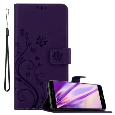 CADORABO Huawei MATE 9 LITE/GR5 2017/Honor 6X temno modra - ovitek v cvetličnem dizajnu z magnetnim zapiranjem, stoječo funkcijo in režami za kar