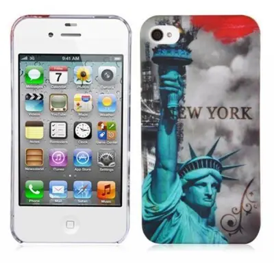Cadorabo Case, združljiv z Appleom z New Yorkom - Kip Of Liberty Print - Trda zaščitna ovitek v trendovskem oblikovanju