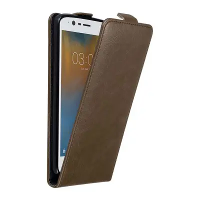 Cadorabo Ohišje, združljivo z Nokia 3 2017 v kava rjava - Zaščitni ovitek v obliki flipa z magnetnim zapiranjem