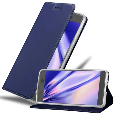 Cadorabo Ohišje, združljivo z Sony Xperia XA v klasična temno modra - Zaščitni ovitek z magnetnim zapiranjem, stoječo funkcijo in režo za kartice