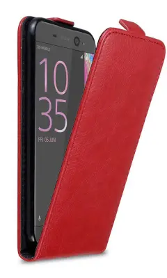 Cadorabo Ohišje, združljivo z Sony Xperia XA ULTRA v rdeče jabolko - Zaščitni ovitek v obliki flipa z magnetnim zapiranjem