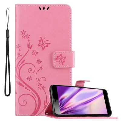 CADORABO Sony Xperia L3 v klasična zlata - ovitek v cvetličnem dizajnu z magnetnim zapiranjem, stoječo funkcijo in režami za kartice
