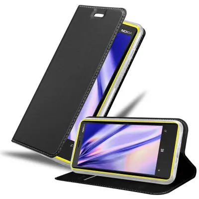 Cadorabo Ohišje, združljivo z Nokia Lumia 920 v klasična črna - Zaščitni ovitek z magnetnim zapiranjem, stoječo funkcijo in režo za kartice