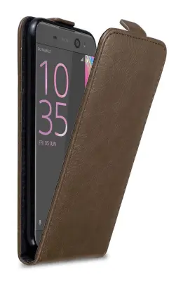 Cadorabo Ohišje, združljivo z Sony Xperia XA v kava rjava - Zaščitni ovitek v obliki flipa z magnetnim zapiranjem