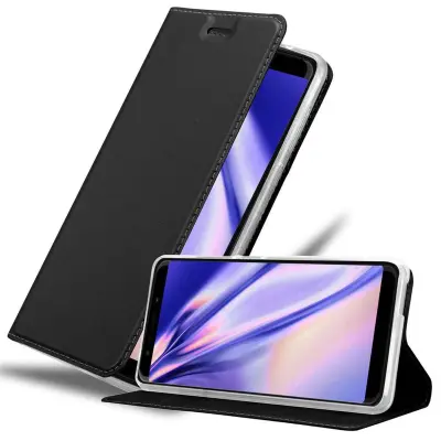 Cadorabo Ohišje, združljivo z WIKO VIEW GO v klasična črna - Zaščitni ovitek z magnetnim zapiranjem, stoječo funkcijo in režo za kartice