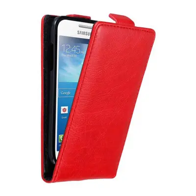 Cadorabo Ohišje, združljivo z Samsung Galaxy S4 MINI v rdeče jabolko - Zaščitni ovitek v obliki flipa z magnetnim zapiranjem
