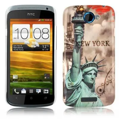 Primer Cadorabo, združljiv s HTC -jem z New Yorkom - Kip of Liberty Print - Trda zaščitna kritje pri trendovskem oblikovanju
