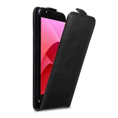Cadorabo Ohišje, združljivo z Asus ZenFone 4 Selfie PRO v nočna črna - Zaščitni ovitek v obliki flipa z magnetnim zapiranjem