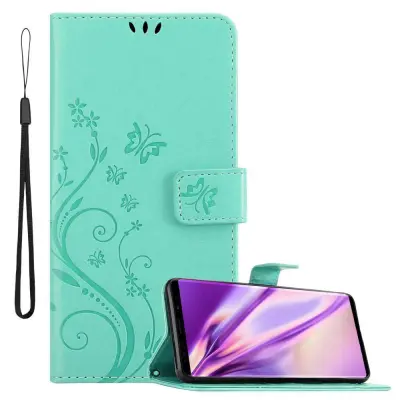 CADORABO Samsung Galaxy NOTE 9 v klasično srebrno - ovitek v cvetličnem dizajnu z magnetnim zapiranjem, stoječo funkcijo in režami za kartice