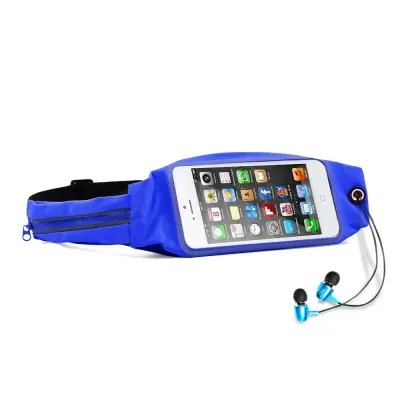 Cadorabo Športna torba Fanny Pack z žepom za steklenico in žepom za mobilni telefon v bonbon modra - Nastavljiva dolžina pasne torbe za mobilni telefo